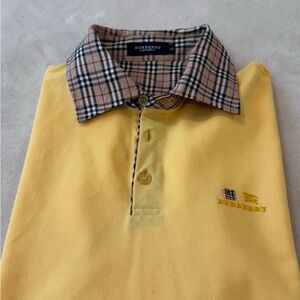 Burberry London Yellow Nova Check Collar Polo Shirt | Men's Size L